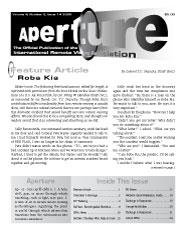 Aperture Newsletter cover